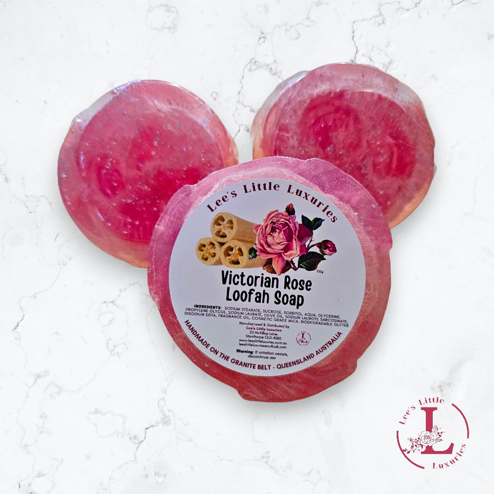 Victorian Rose Loofah Soap