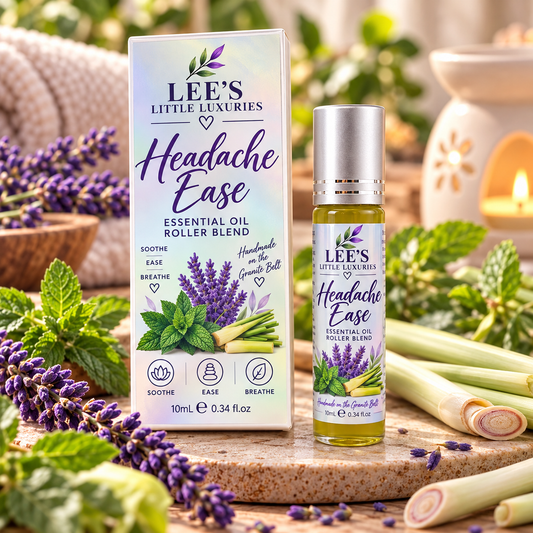 Headache Ease Essential Oil Roller – Lavender, Peppermint & Lemongrass