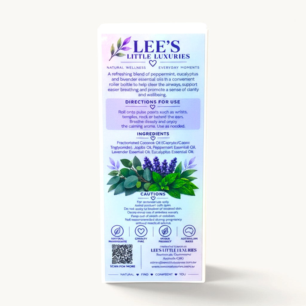 Breathe Easy Essential Oil Roller – Lavender, Peppermint & Eucalyptus