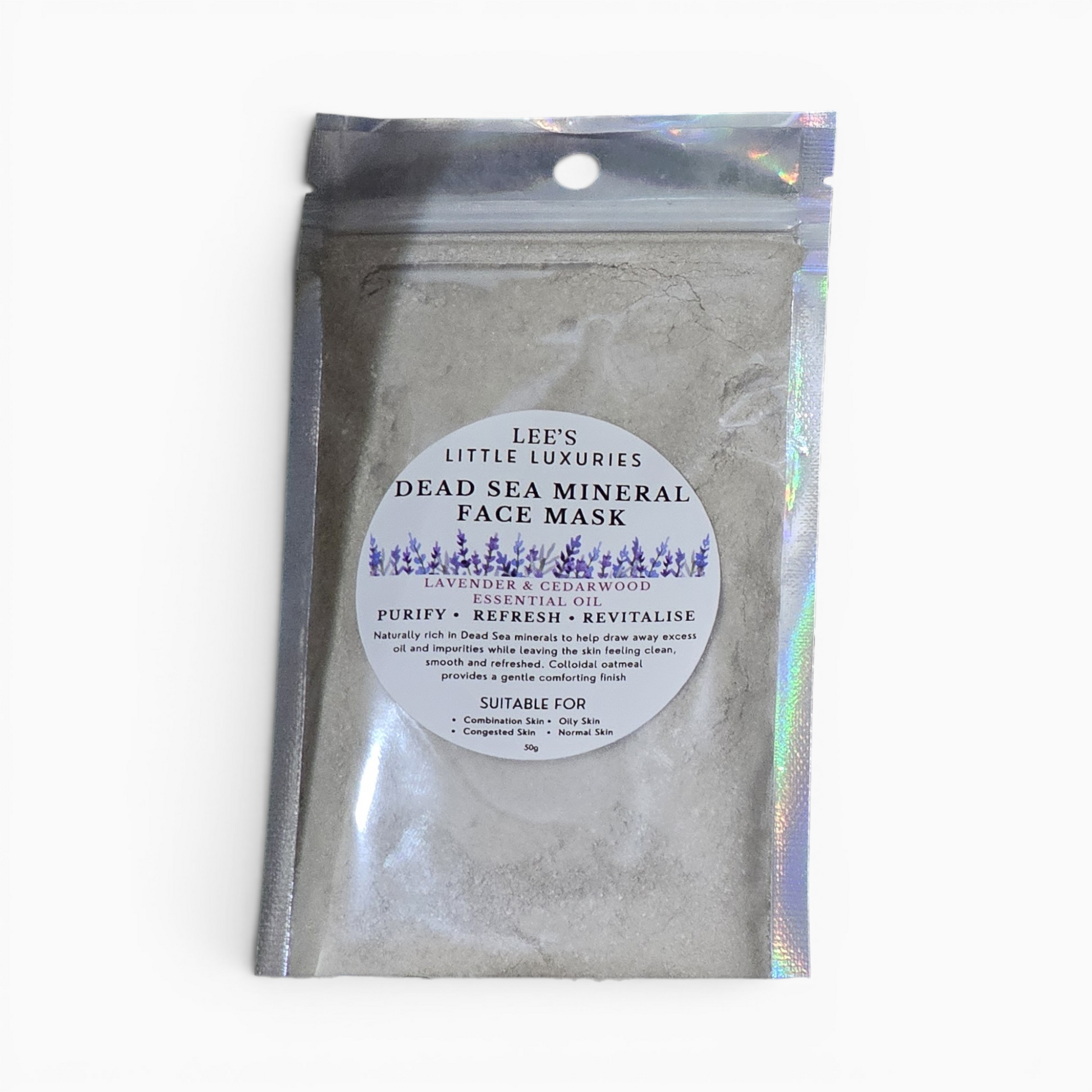 Handmade Dead Sea Mud Face Mask with Lavender and Cedarwood Essential Oils for oily, combination and congested skin.