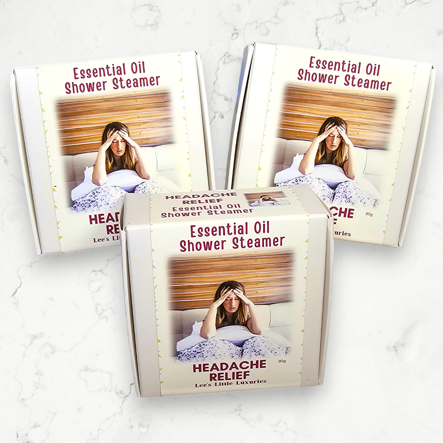 Headache Relief Shower Steamer with Peppermint Lavender and Lemongrass Essential Oils