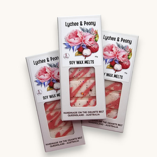 Lychee & Peony Highly Fragrant Premium Soy Wax Melts by Lee's Little Luxuries