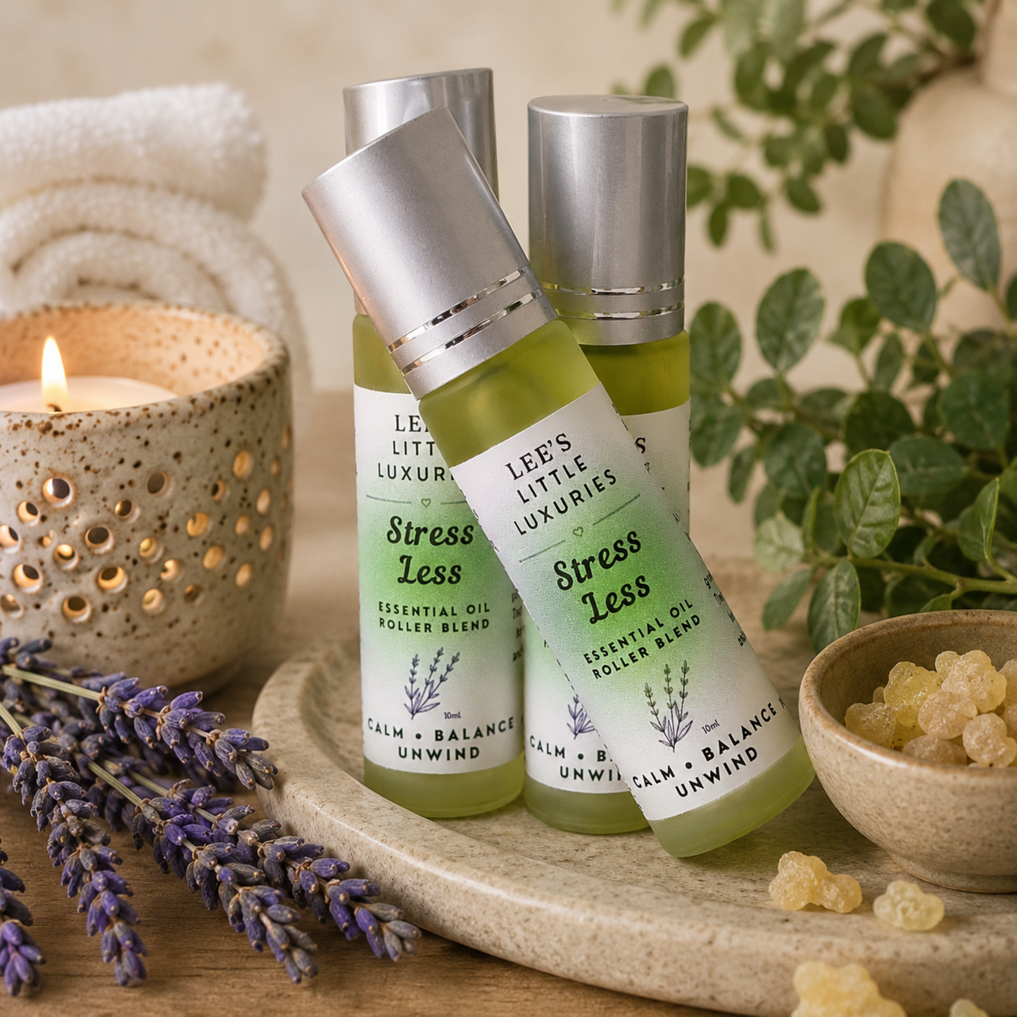Stress Less Essential Oil Roller – Lavender, Bergamot & Frankincense