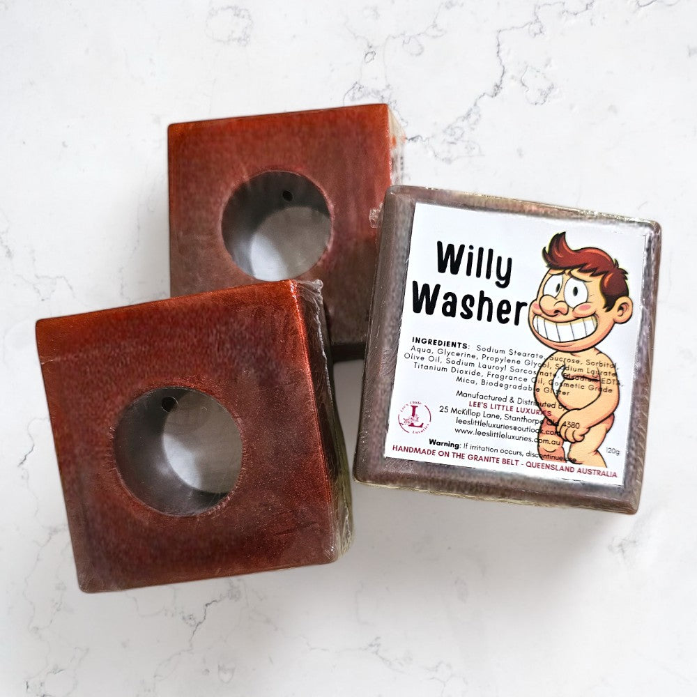 Funny Willy Washer novelty handmade soap gift from Australia